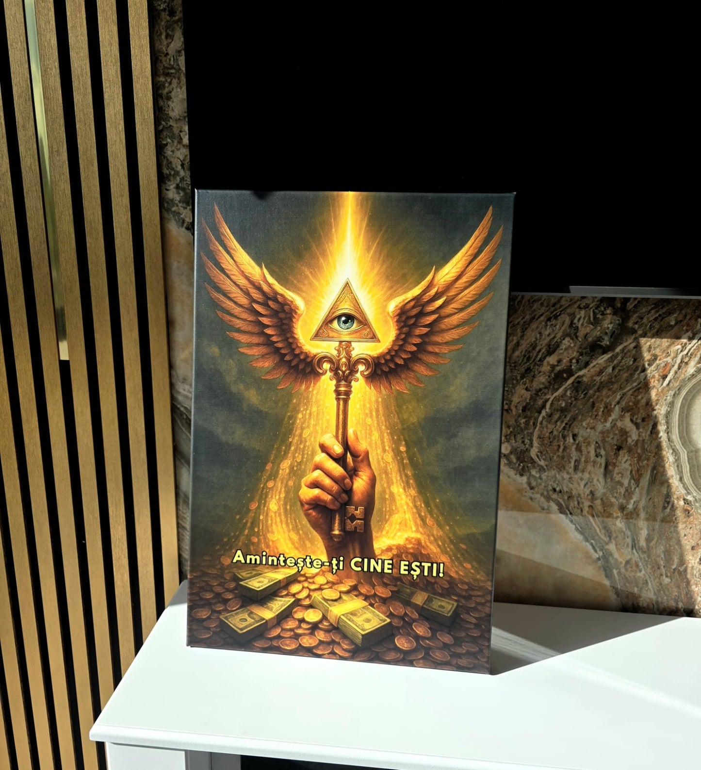 Amintește-ți CINE EȘTI! - Tablou canvas pentru atragerea prosperității (40 cm x 60 cm)